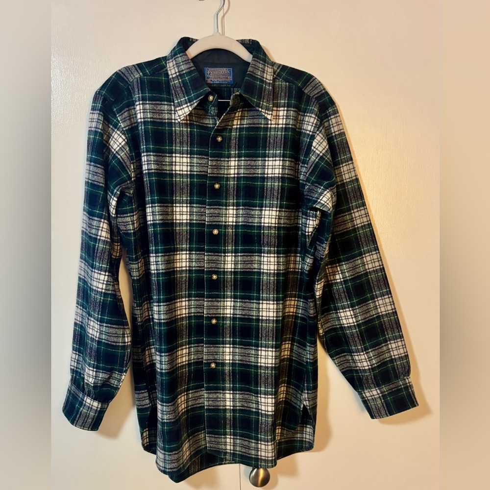 Vintage Pendleton Wool Shirt Mens M Campbell Dress Tartan Plaid Made in USA